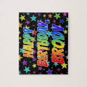 Voornaam "BRODY", geun "HAPPY BIRTHDAY" Legpuzzel (Verticaal)