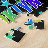 Voornaam "BROOKLYN", geun "HAPPY BIRTHDAY" Legpuzzel (Zijkant)