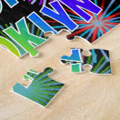 Voornaam "BROOKLYN", geun "HAPPY BIRTHDAY" Legpuzzel (Zijkant)