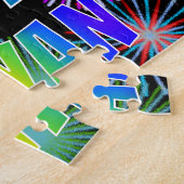 Voornaam "BRYAN", geun "HAPPY BIRTHDAY" Legpuzzel (Zijkant)