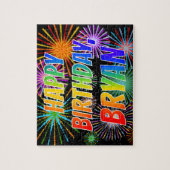 Voornaam "BRYAN", geun "HAPPY BIRTHDAY" Legpuzzel (Verticaal)