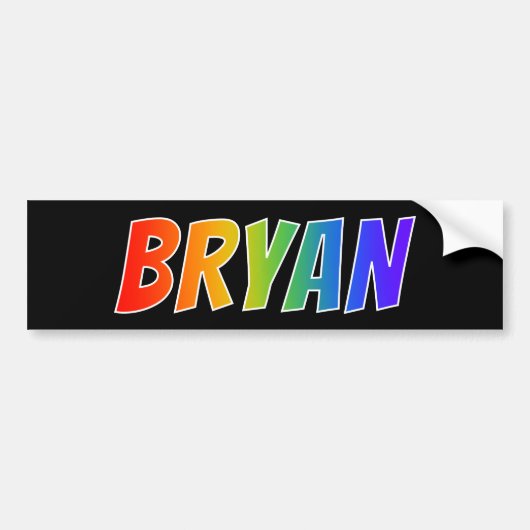 Voornaam "BRYAN": vun regenboogkleuren Bumpersticker (Voorkant)