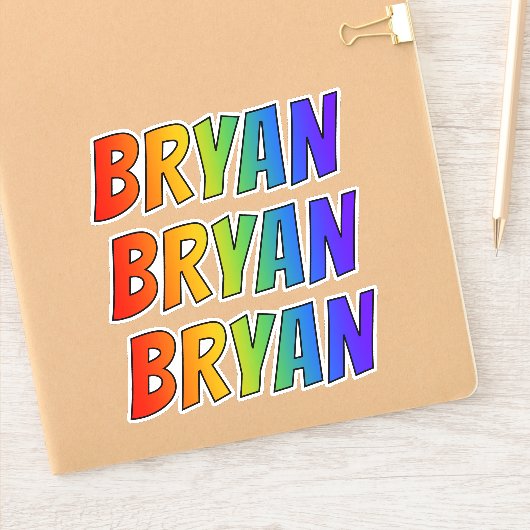 Voornaam "BRYAN" w/ Fun Rainbow Coloring Sticker (Notitieboek)