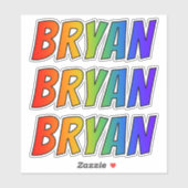 Voornaam "BRYAN" w/ Fun Rainbow Coloring Sticker (Vel)