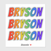 Voornaam "BRYSON" w/ Fun Rainbow Coloring Sticker (Vel)