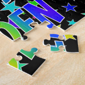 Voornaam "CADEN", geun "HAPPY BIRTHDAY" Legpuzzel (Zijkant)