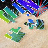 Voornaam "CAITLIN", geun "HAPPY BIRTHDAY" Legpuzzel (Zijkant)