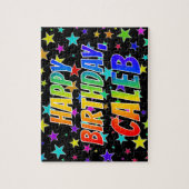 Voornaam CALEB, Fun "HAPPY BIRTHDAY" Legpuzzel (Verticaal)