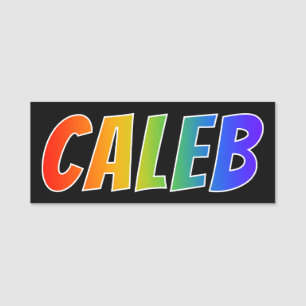 Voornaam "CALEB": Fun Rainbow-kleuren Naamplaatje