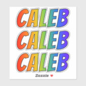 Voornaam "CALEB" w / Fun Rainbow Coloring Sticker (Vel)