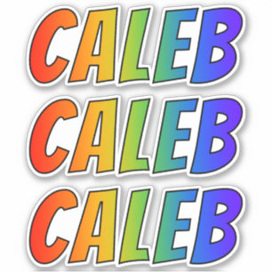 Voornaam "CALEB" w/ Fun Rainbow Coloring Sticker
