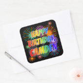Voornaam "CAMDEN", geun "HAPPY BIRTHDAY" Vierkante Sticker (Envelop)