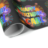 Voornaam "CARL", vun "HAPPY BIRTHDAY" Cadeaupapier (Rol Hoek)