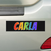 Voornaam "CARLA": Fun Rainbow Coloring Bumpersticker (Op auto)