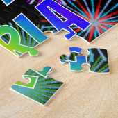 Voornaam "CARLA", gefingeerd "HAPPY BIRTHDAY" Legpuzzel (Zijkant)