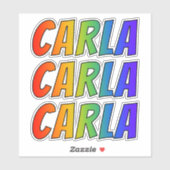 Voornaam "CARLA" w / Fun Rainbow Coloring Sticker (Vel)