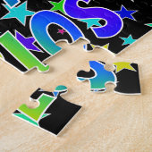 Voornaam "CARLOS", geun "HAPPY BIRTHDAY" Legpuzzel (Zijkant)