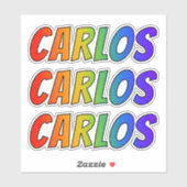 Voornaam "CARLOS" w / Fun Rainbow Coloring Sticker (Vel)