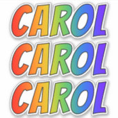 Voornaam "CAROL" w/ Fun Rainbow Coloring Sticker (Voorkant)
