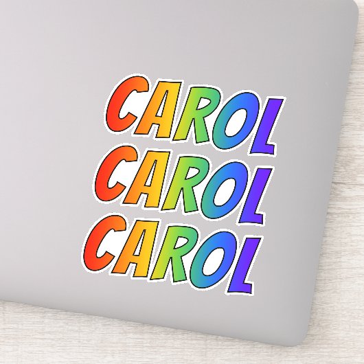 Voornaam "CAROL" w/ Fun Rainbow Coloring Sticker (Detail)