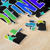 Voornaam "CAROLINE", geun "HAPPY BIRTHDAY" Legpuzzel (Zijkant)