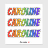 Voornaam "CAROLINE" w / Fun Rainbow Coloring Sticker (Vel)