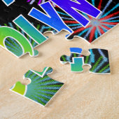 Voornaam "CAROLYN", geun "HAPPY BIRTHDAY" Legpuzzel (Zijkant)