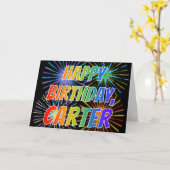 Voornaam "CARTER" Fun "HAPPY BIRTHDAY" Kaart (Gele Bloem)