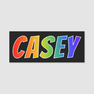 Voornaam "CASEY": Fun Rainbow-kleuren Naamplaatje