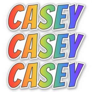 Voornaam "CASEY" w/ Fun Rainbow Coloring Sticker