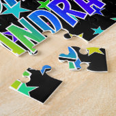 Voornaam "CASSANDRA", geun "HAPPY BIRTHDAY" Legpuzzel (Zijkant)