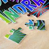 Voornaam "CASSANDRA", geun "HAPPY BIRTHDAY" Legpuzzel (Zijkant)