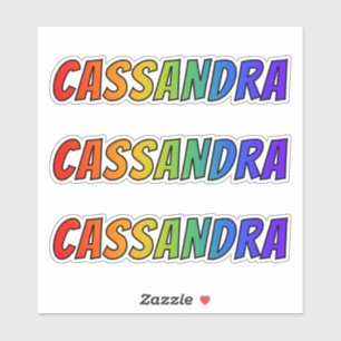 Voornaam "CASSANDRA" w / Fun Rainbow Coloring Sticker