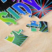 Voornaam "CASSIDY", geun "HAPPY BIRTHDAY" Legpuzzel (Zijkant)