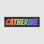 Voornaam "CATHERINE": vun regenboogkleuren Naamplaatje (Voorkant)