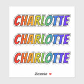 Voornaam "CHARLOTTE" w / Fun Rainbow Coloring Sticker (Vel)