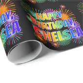 Voornaam "CHELSEA", geun "HAPPY BIRTHDAY" Cadeaupapier (Rol Hoek)
