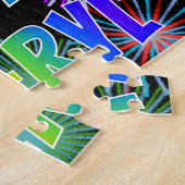 Voornaam "CHERYL", geun "HAPPY BIRTHDAY" Legpuzzel (Zijkant)