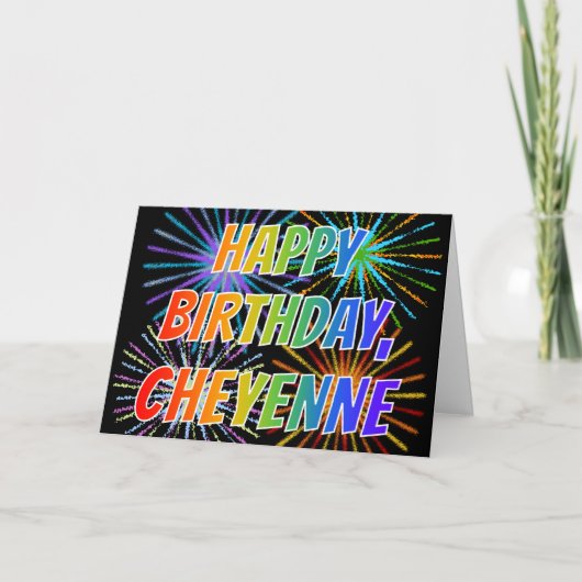 Voornaam "CHEYENNE" Fun "HAPPY BIRTHDAY" Kaart (Voorkant)