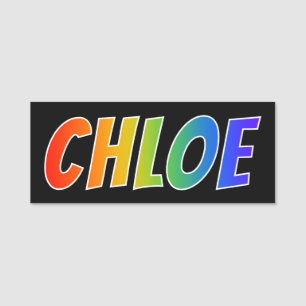 Voornaam "CHLOE": Fun Rainbow-kleuren Naamplaatje