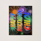 Voornaam "CHLOE", geun "HAPPY BIRTHDAY" Legpuzzel (Verticaal)