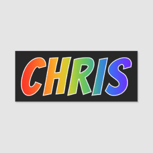 Voornaam "CHRIS": Fun Rainbow-kleuren Naamplaatje