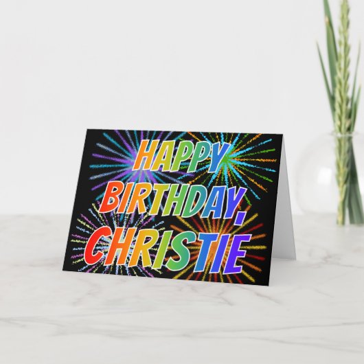 Voornaam "CHRISTIE" Fun "HAPPY BIRTHDAY" Kaart (Voorkant)