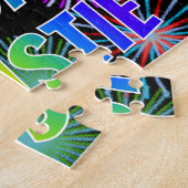 Voornaam "CHRISTIE", geun "HAPPY BIRTHDAY" Legpuzzel (Zijkant)