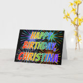 Voornaam "CHRISTINA" Fun "HAPPY BIRTHDAY" Kaart (Gele Bloem)