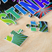 Voornaam "CHRISTINA", geun "HAPPY BIRTHDAY" Legpuzzel (Zijkant)