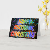 Voornaam "CHRISTINE" Fun "HAPPY BIRTHDAY" Kaart (Gele Bloem)