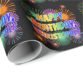 Voornaam "CHRISTOPHER", geun "HAPPY BIRTHDAY" Cadeaupapier (Rol Hoek)