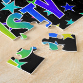 Voornaam "CHRISTY", geun "HAPPY BIRTHDAY" Legpuzzel (Zijkant)