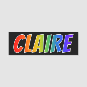 Voornaam "CLAIRE": Fun Rainbow-kleuren Naamplaatje